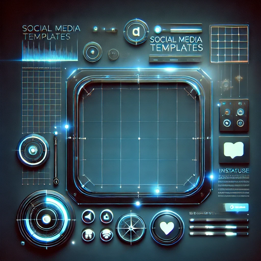 Visual preview of Content Templates in dark tech design for creators by NxtQuest Studios.